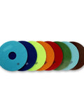 The New 3pc 6 Inch Diamond Polishing Pads For Granite Marble Concrete Grinding Dry Use Flexible Abrasive Wheels To Get High Gloss Shine Fast Without Dye Or Damage On Stones in various colors.