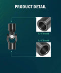 Beefed Up Three Quarters Inch Round To Three Quarters Inch Round Universal U Joint For Steering Shaft Black Finish 93 Mm Total Length close-up of 3/4-inch round ends