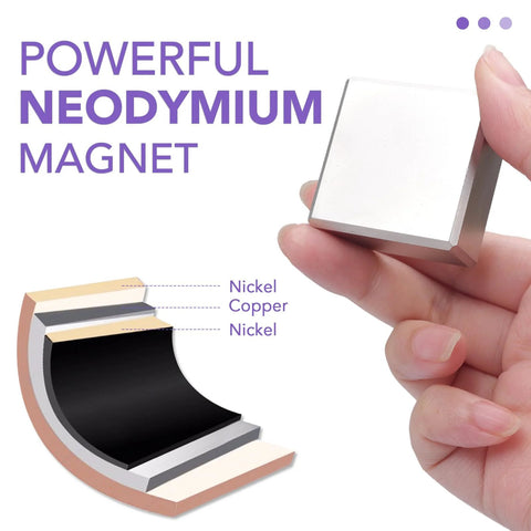 40x40x20 mm neodymium block magnet, N52 grade with nickel-copper-nickel coating