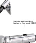 Solid Right Angle Air Die Grinder Running A Kickin 20000 Rpm Free Speed smooth with dual collet sizes and speed regulations.