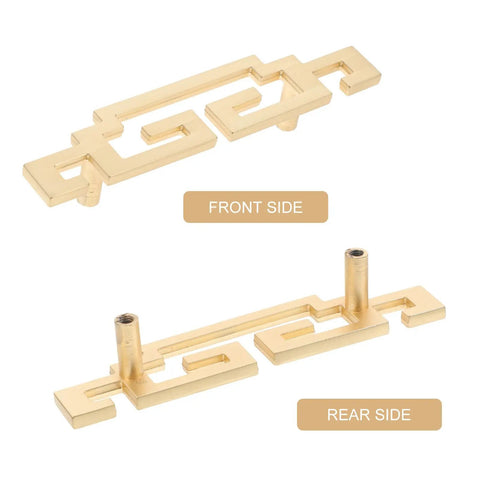 Front and rear view of 4 Pack Cabinet Door Pull Handles Set Square Metal Grips for Kitchen Cupboard and Wardrobe Sliding Doors.