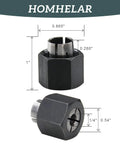 One Quarter Inch Router Collet With Self Releasing Design Replaces 326286-04, 2610906283, 323-293, strong steel material, dimensions shown