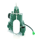 Heavy Duty Automatic Submersible Sump Pump 3 10 Hp 115 Volt For No Sweat Dewatering And Septic Cleanup, green pump with float switch.