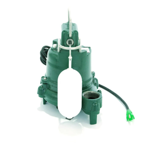 Heavy Duty Automatic Submersible Sump Pump 3 10 Hp 115 Volt For No Sweat Dewatering And Septic Cleanup, green pump with float switch.