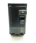 QO260 60A 2P Molded Case Circuit Breaker 120 To 240V AC Heavy Duty Electrical Panel Breaker Replacement For 2 Pole Switch No Brainer Industrial Grade Safety UL Listed D646255, black breaker front