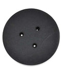 Five Inch Adhesive Back Sanding Pad For Random Orbit Sander Attachments Knockout PSA Grip, black backing plate with holes.