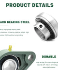 Two DEEPDREAM UCFL206-20 pillow block bearings, 1-1/4 in bore, flange-mounted, solid base, self-aligning