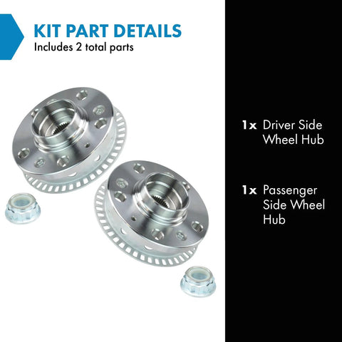 Front Wheel Hub Assembly Pair For Volkswagen 1998 Through 2010 Beetle Golf Jetta And TT Quattro Driver And Passenger Side Hubs Drop In Replacement Replaces 1J0407613G 930 800