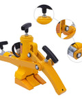 Workhorse Heavy Duty Tire Bead Breaker Kit With 70 MPa Hydraulic Foot Pump And 10000 PSI Capacity 10 Ton Bead Breaker Tool With Air Hose For Farm Equipment Tractors Buses Lawn Mowers And ATVs, yellow steel