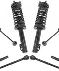 Front Eight Piece Steering And Suspension Kit With Strut Assemblies Tie Rods And Sway Bar End Links For Jeep Commander 2006 To 2010, heavy duty components.