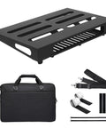 Gig Ready 18 By 11.8 Inch Guitar Pedal Board With Built In Power Supply Tray Durable Aluminum Build Rugged Black Finish Fits Up To 10 Pedals Includes Carry Bag And Mounting Tape For Easy Setup SPB-18S.