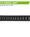 3 8 Inch Drive Shallow Impact Socket Set Metric Sizes 7mm To 19mm Cr V Steel 13 Piece Kit