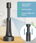 Heavy Duty Black Door Stoppers Sitting Firm On Floor With Thick Silicone Tip Rock Solid Aluminum Build Nonmarking Grip