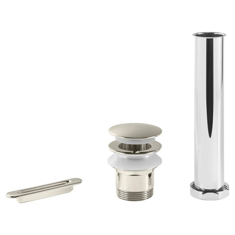 Pop Up Drain and Overflow Kit for Townsend Freestanding Bathtub 2691.004 parts including drain, overflow escutcheon, and tailpiece