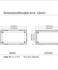 Hella Durable Abs Project Box 5 Pack Small Electrical Junction Enclosure For Pcb Projects And Hobby Builds No Hassle Snap Lid Dustproof Housing Quick Assembly 2 8 X 1 7 X 0 9 Inch Black dimensions diagram with size specifications.