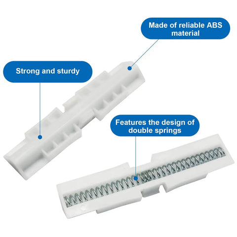 Smooth Sliding Bifold Closet Door Slide Guide White ABS with two way spring top mount showing durable ABS and double springs
