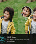 Image showing 2K HD video quality with zoomed-in detail of a child in a yellow jacket, highlighting video clarity and vividness.
