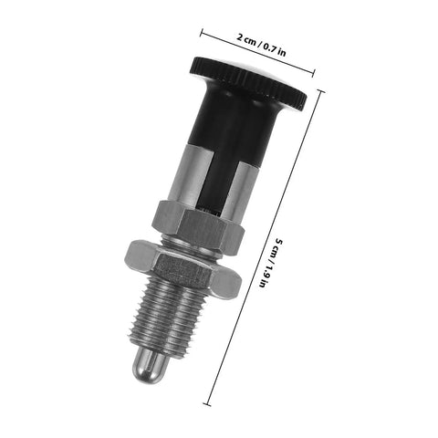 Heavy Duty Stainless Steel Self Locking Spring Plunger Pin With Kickass Safety Latch And Slick Indexing Action For Demanding Industrial Jobs Gearbox And Rigging, dimensions 2 cm x 5 cm.