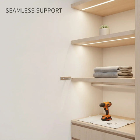 2.8 Inch Nickel Plated Steel Hidden Shelf Bracket For Invisible Floating Wall Mounts Delivers Clean, Dope Minimalist Look With Concealed Hardware