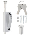 Keyed Sliding Patio Door Lock With Spring Loaded Latch And Two Keys For Enhanced Home Security On Sliding Glass Doors Patio Gates And Fences Suitable For Double Doors In Silver Finish
