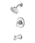 Avalon Tub And Shower Trim Kit With 1.8 GPM Rain Spray, Polished Chrome Finish, ADA A117.1 Compliant, CALGreen Ready, showerhead and fixtures.