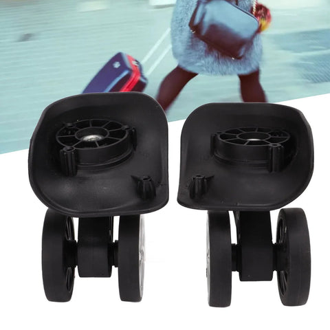 Rotatable Luggage Wheel Casters For Suitcases shown in black nylon, ideal for suitcase repairs and upgrades, ensuring smooth rolling.