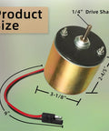 Heavy Duty Deer Feeder Motor 6 To 12 Volt With One Quarter Inch Drive Shaft For Game Feeders, Durable, Efficient, Versatile, S Plug Connector, Easy Install, Works With Most Power Control Units. 1/4 inch shaft, 9 inch lead