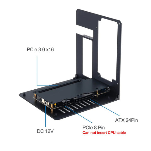 Next Level External Egpu Dock With Thunderbolt 3 And 4 Plus USB4 Support And 85W PD Charging showing PCIe slots and power connections.