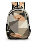 Low Poly Papercraft Reader Portrait Backpack, unisex design with graphic print, front view