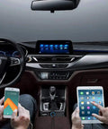 Hella Fast USB C Car Charger For Samsung Galaxy S Series Models And Newer A Lineup Devices Features Dead Serious Charging Speeds For Zero Sweat Commutes in a car with phones charging.