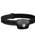 Vizz Headlamp 550 Lumen Dimmable LED With IPX7 Waterproof Seal, shown with dual red and white LEDs on dark head strap