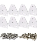 10 Series 1010 Aluminum Extrusion Corner Bracket Kit with 8 corner brackets, 40 T-nuts, and 40 screws for DIY projects