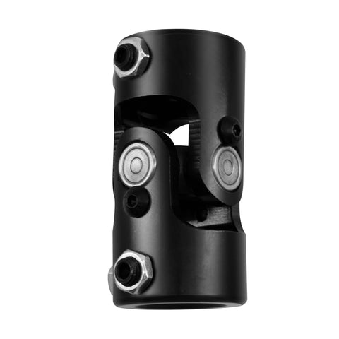 Pro Grade 1 Inch Round Black Steering Universal Joint Shaft For Gearheads, 83mm Total Length, 35 Degree Swing, front view