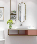 Effortless Peel And Stick Matte White Wallpaper 36 Inches By 200 Inches Thick Vinyl in a modern bathroom setting.