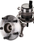Rear Wheel Hub Bearing Assembly For Ford Focus 2012 To 2018 With ABS 5-Lug 2-Piece Replacement, OE Numbers 512466, front and side view