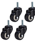 4 Pack Heavy Duty Wheel Casters for Office Chairs and Furniture, Locking Swivel Casters in Black, Brake Rollers display