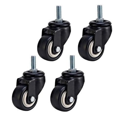 4 Pack Heavy Duty Wheel Casters for Office Chairs and Furniture, Locking Swivel Casters in Black, Brake Rollers display
