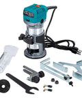 Dope Compact Palm Router With Trimmer And Fixed Base, Variable Speed Laminate Router For Woodworking with accessories and tools