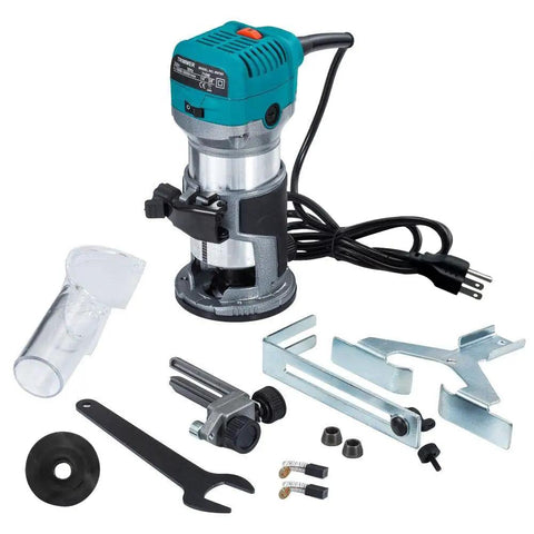 Dope Compact Palm Router With Trimmer And Fixed Base, Variable Speed Laminate Router For Woodworking with accessories and tools