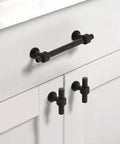 Oil Rubbed Bronze Kitchen Cabinet Knobs Set, 10 Pack For Cabinets And Dresser Drawers, Zinc Hardware Upgrade, Durable Zinc Alloy, Easy Install, Smooth Operation, Classic Look on white cabinet doors