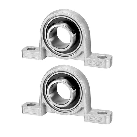Two Pack 25mm Zinc Alloy Inner Ball Mounted Pillow Block Insert Bearing KP005 for CNC Machines and Conveyor Systems