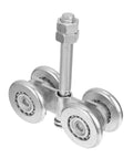 Heavy Duty Sliding Door Track Roller And Gate Wheel with sturdy steel wheel for industrial doors, close-up view