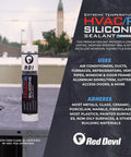 Extreme Temperature HVAC And Refrigeration Silicone Sealant For Heavy Duty High Temp Sealing On Metal Aluminum Concrete Glass And Fiberglass 280 Ml Pack Weather Resistant Made In USA displayed outdoors with city background