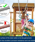 One Quarter Inch Wire Rope Kit With Seventy Five Feet Heavy Duty Galvanized Cable used in children's zipline platform setup