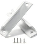 2 Pack Aluminum Drawer Handles 3 Point 5 Inch Low Profile Finger Pulls For Kitchen Cabinets And Dressers White Finish With Screws