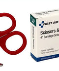 Bandage Scissors And Forceps Tweezers Combo Pack For First Aid And Medical Use Four Inch Stainless Steel Scissors With Red Handle And Three And A Half Inch Pointed Tweezers For Splinters Pack Of 2, boxed