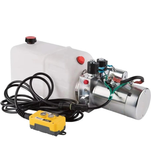 Top Tier Heavy Duty 110 Volt Compact Electric Hydraulic Pump Power Unit 3Kw with steel tank and control panel.