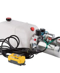 Heavy Duty 110V Hydraulic Power Unit With 1.1 To 3 Kw Electric Pump plugged in, showing motor, power unit, and control panel.
