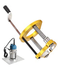 Boss Level Router Lift Base For Woodworking Tables, heavy-duty aluminum with smooth height control, for precision routing.