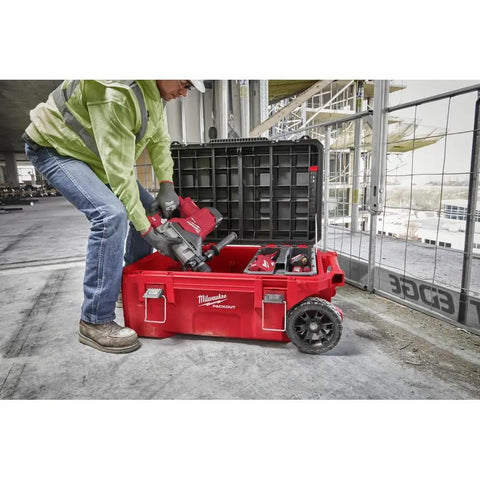 Rolling Chest Tool Packout System On Wheels For Quick Transport And Massive Storage 48 22 8428 in use on jobsite